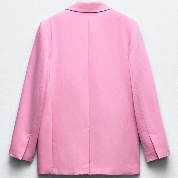 ZARA WOMEN STRAIGHT CUT BLAZER PINK REF:2010/880 SIZE M NEW WITH TAGS - Picture 3 of 13